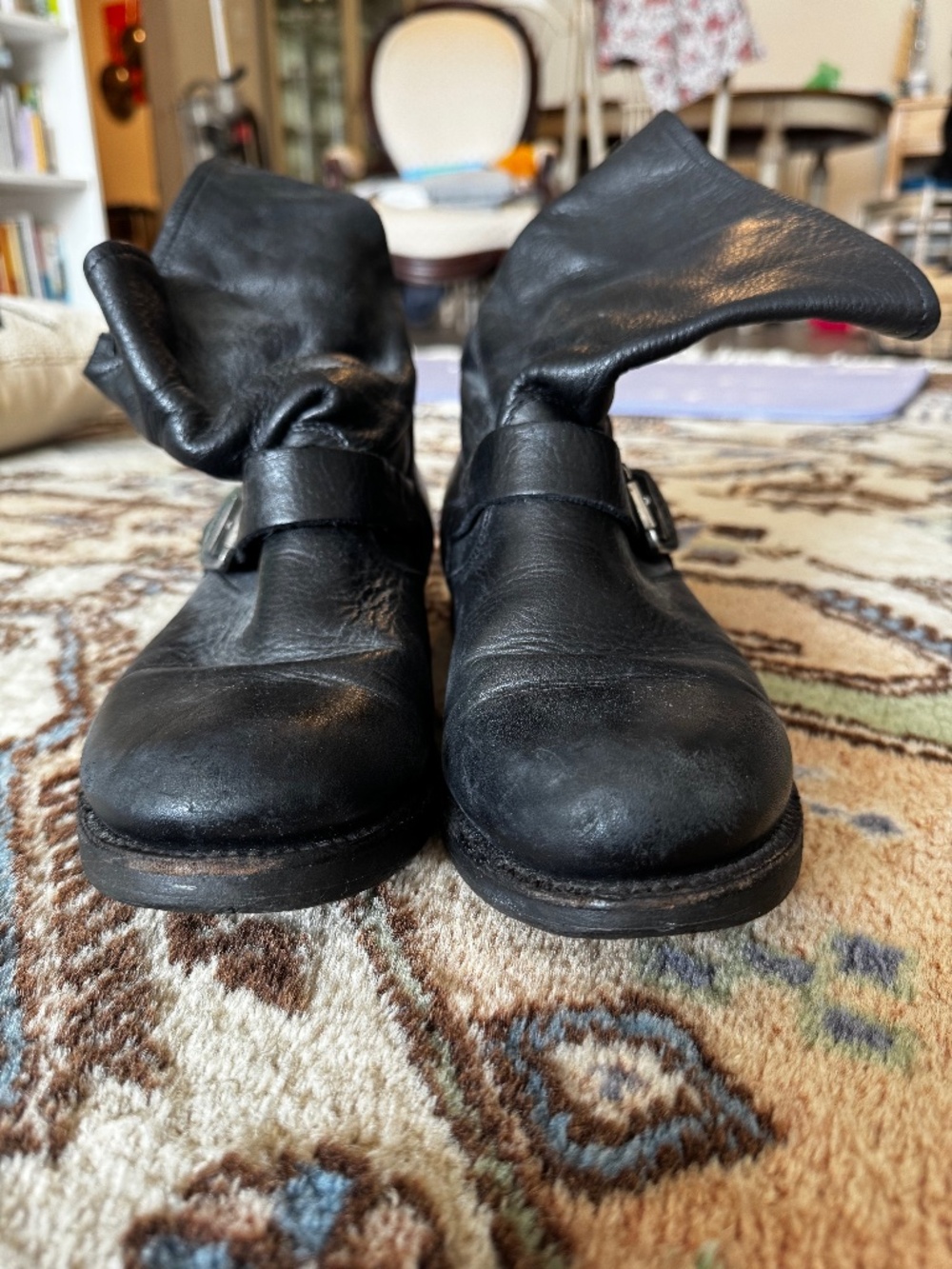 Frye Black Leather Slouch Boots – Women’s 8.5